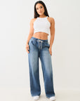 True Religion Bobbi Baggy Jogger Big T Flap Glowing Moon