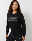 True Religion Crystal Logo Classic Crew Neck Jet Black