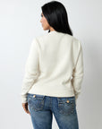 True Religion Crystal Logo Classic Crew Neck Winter White