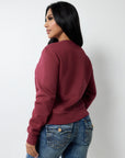 True Religion Crystal Logo Classic Crew Neck Cordovan