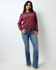 True Religion Crystal Logo Classic Crew Neck Cordovan