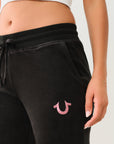 True Religion Lurex Velour Big T Lounge Jgr Jet Black