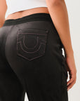 True Religion Lurex Velour Big T Lounge Jgr Jet Black