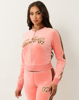 True Religion Velour Panelled Track Jacket Burnt Coral/Carob Brown