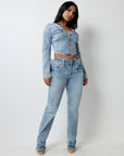True Religion Ricki Rlxd Strt Flap Super Qt Horizon Henge