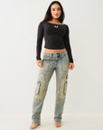 True Religion Hs Ls Boat Neck Fashion Tee Jet Black