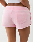 True Religion Big T Dolphin Hem Shorts Candy Pink