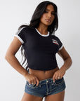 True Religion Sporty Tr Logo Bby Tee Jet Black