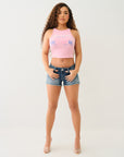True Religion Buddha Goddess Tank Prism Pink