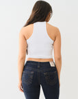 True Religion Crystl Seamless Keyhole Halter Optic White