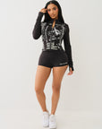True Religion Arch Logo Truly Snatched Short Jet Black