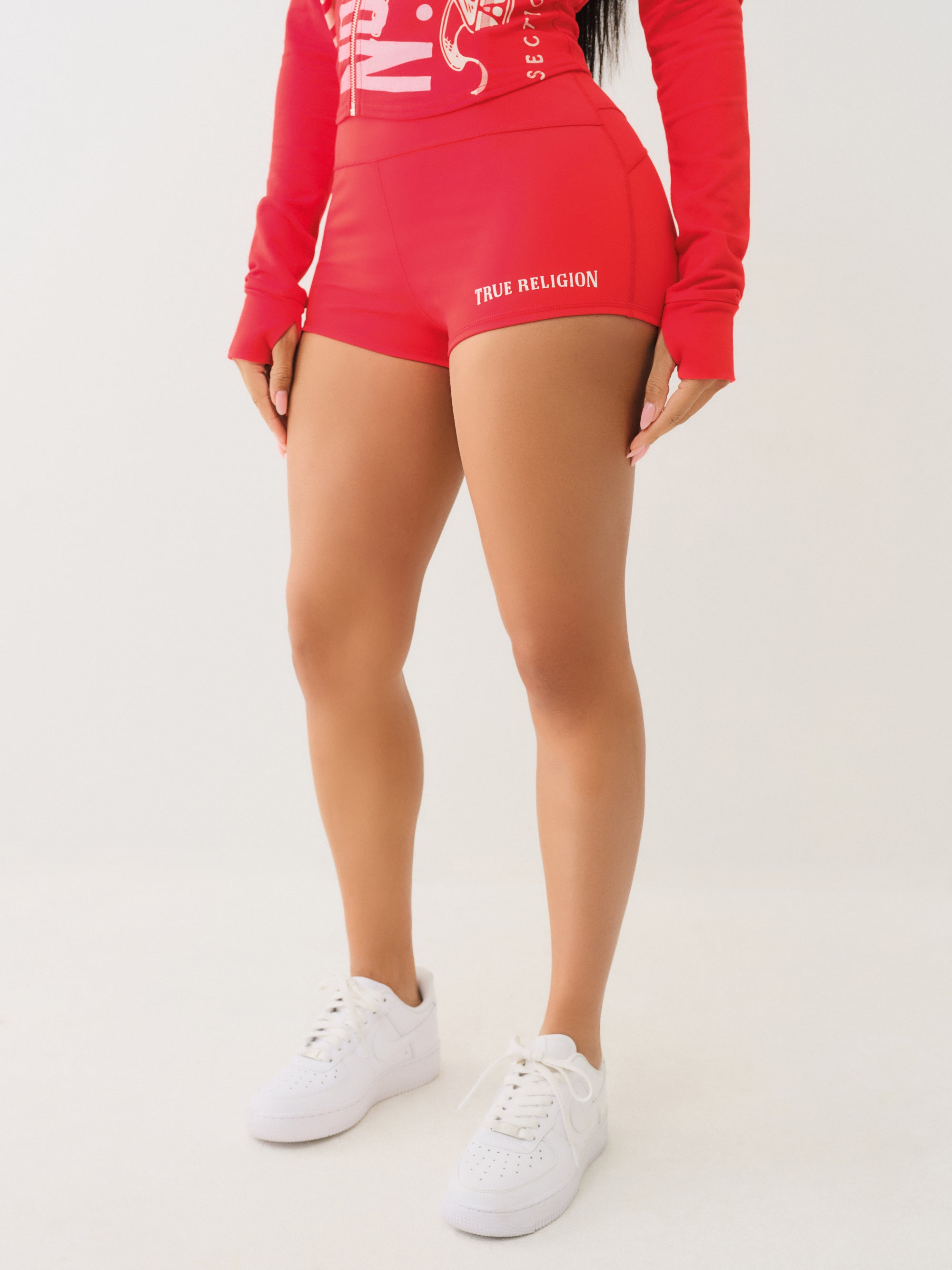 True Religion Arch Logo Truly Snatched Short Flame Scarlet