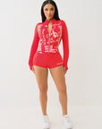 True Religion Og Srs Tight Zip Through Flame Scarlet