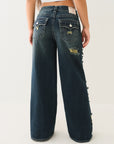 True Religion Jessie Super Baggy Jean Flap Moon Daisy W Destroy