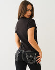 True Religion Crystal Srs Crew Neck Tee Jet Black