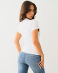 True Religion Crystal Srs Crew Neck Tee Optic White