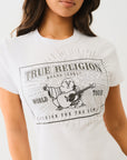 True Religion Crystal Srs Crew Neck Tee Optic White