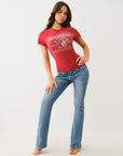 True Religion Crystal Srs Crew Neck Tee Red Dhalia