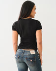 True Religion Crystal Tr V Notch Tee Jet Black
