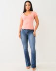 True Religion Crystal Tr V Notch Tee Burnt Coral