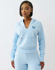 True Religion Tr Terry V Notch Hoodie Cerulean Blue