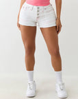 True Religion Button Up Mr Shorts Flap Brilliant White