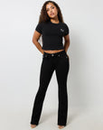 True Religion Crystal Hs Srs Ss Bby Tee Jet Black