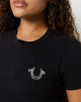 True Religion Crystal Hs Srs Ss Bby Tee Jet Black