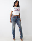 True Religion Tr Buddha Ss Baby Tee Optic White