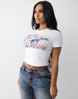True Religion Tr Buddha Ss Baby Tee Optic White