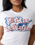 True Religion Tr Buddha Ss Baby Tee Optic White