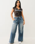 True Religion Crystal Buddha Notch Tee Jet Black