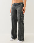 True Religion Lr Relaxed Baggy Cargo Big T Black