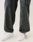 True Religion Lr Relaxed Baggy Cargo Big T Black
