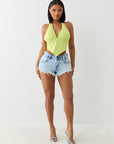 True Religion Hs Bandeau Halter Crop Top Daiquiri Green