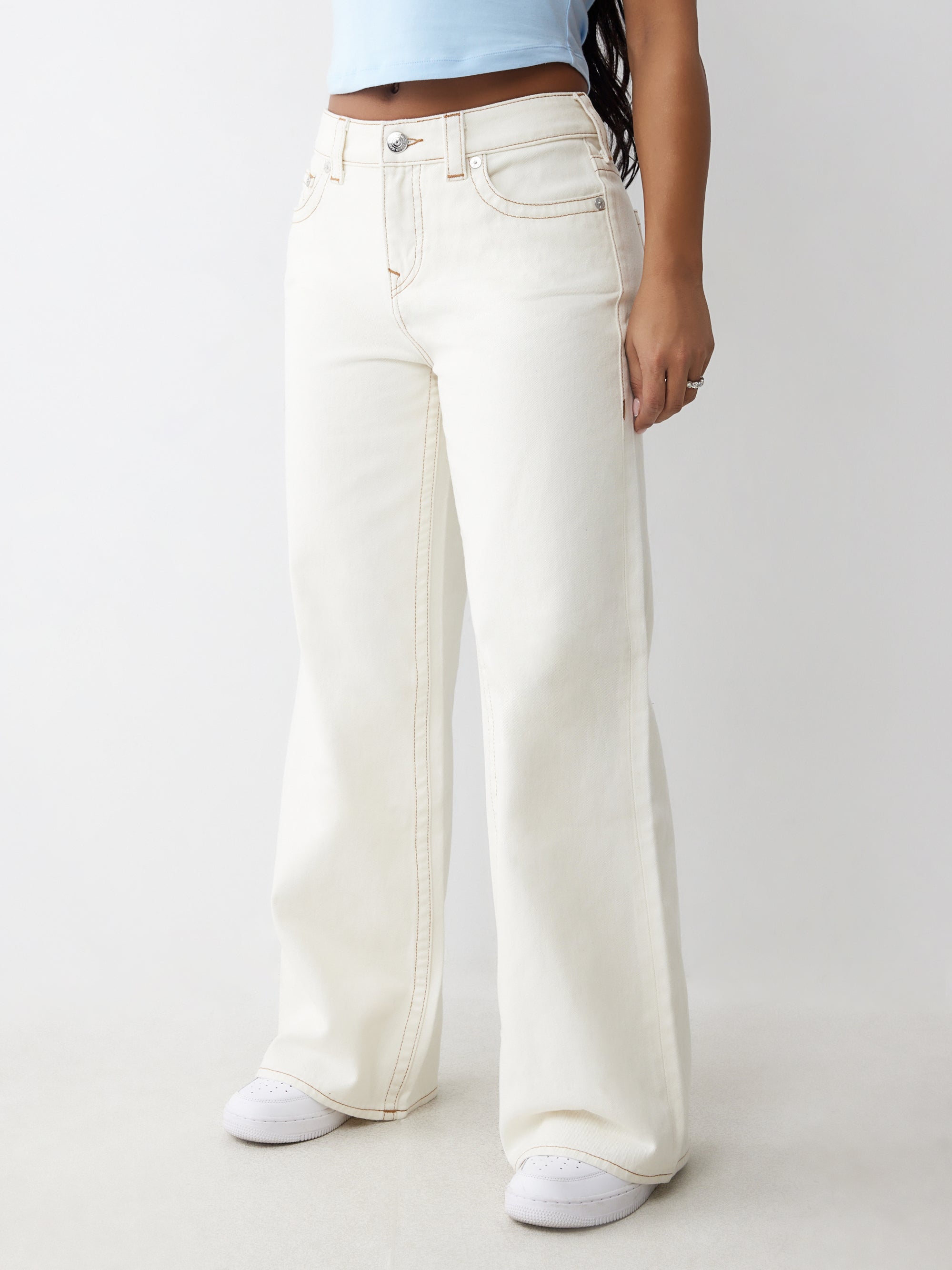 True Religion Bobbi Baggy Jean Winter White