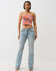 True Religion Printed Mesh Tube Top Patch Multi