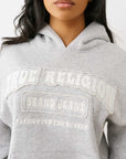 True Religion Patched Boyfriend Hoodie Heather Grey