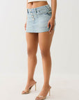 True Religion Sadie Mini Skirt Flap Misty Ocean