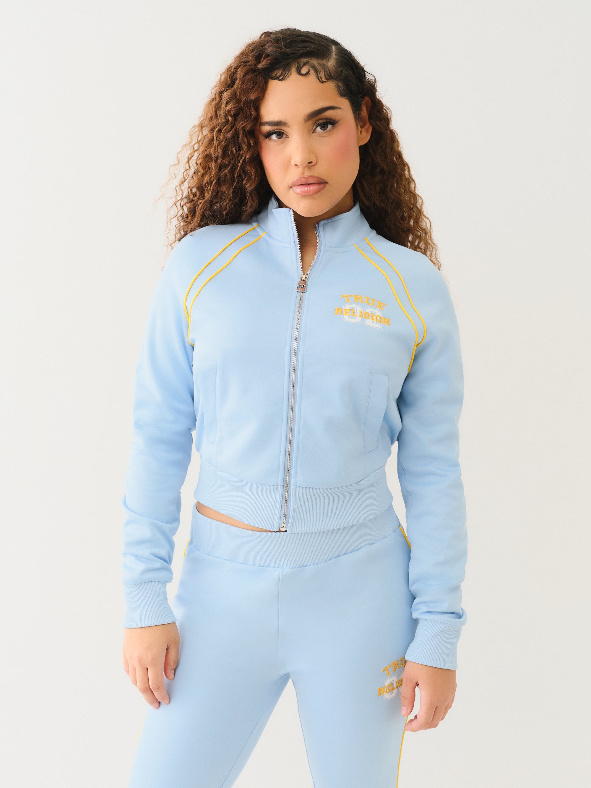 True Religion True Sporty Shrunken Track Jkt Cerulean Blue