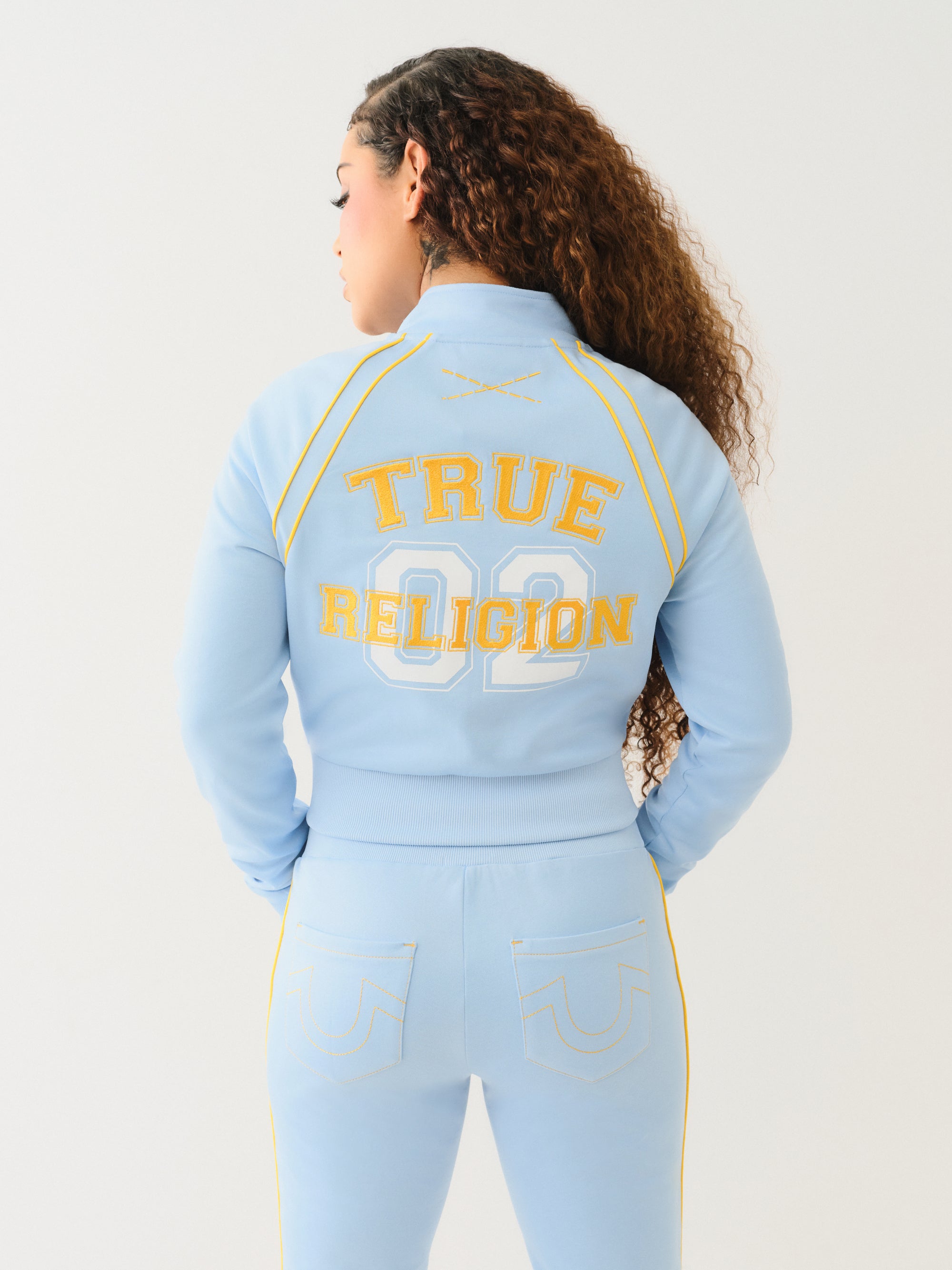 True Religion True Sporty Shrunken Track Jkt Cerulean Blue