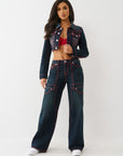 True Religion Jacket Crop Mini Big T Midnight Serenade