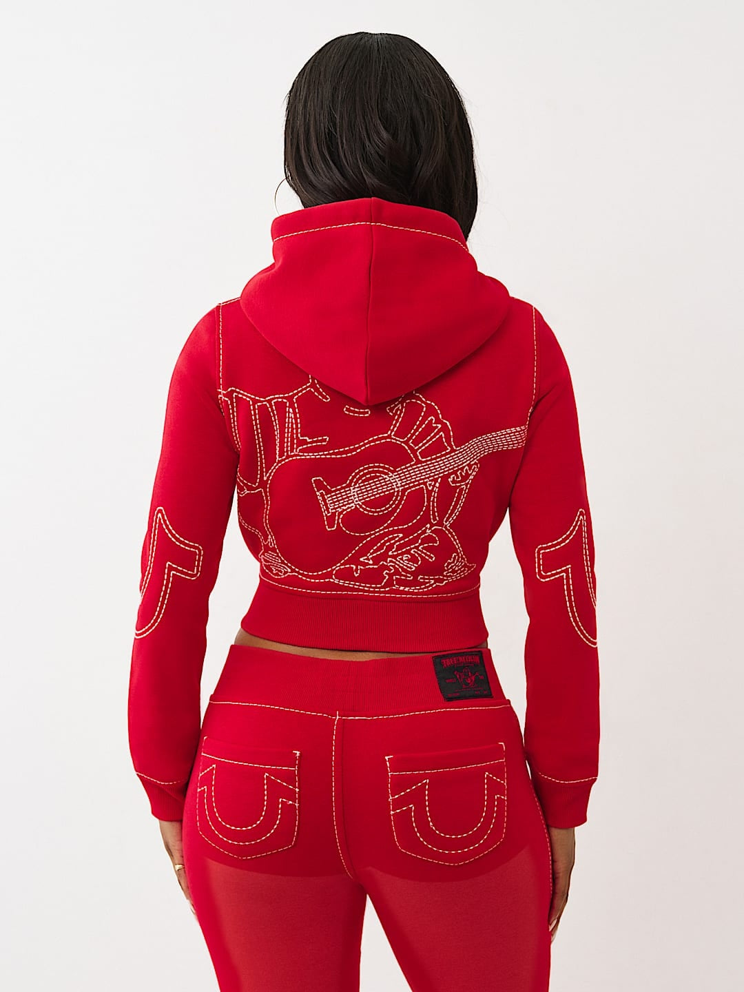 True Religion Hoodie Anniversary Big T Shrnkn Scarlet Sage - AL