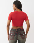 True Religion T-Shirt Anniversary Crystal Spicy Ss T Scarlet Sage