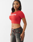 True Religion T-Shirt Anniversary Crystal Spicy Ss T Scarlet Sage