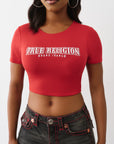 True Religion T-Shirt Anniversary Crystal Spicy Ss T Scarlet Sage