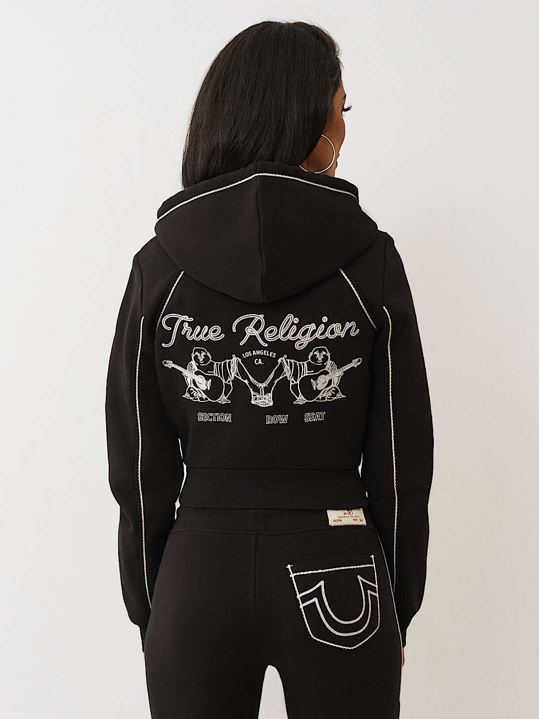 true religion スウェット　黒 True Religion Sweatpants Hs Paint Big T Sweats Jet Black - AL