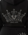 True Religion Crystal Cropped Relaxed Hoodie Jet Black