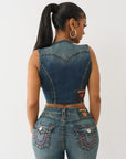 True Religion Denim Vest Super T Twilight Spark