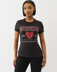 True Religion Crystal Srs Logo Crew Tee Jet Black